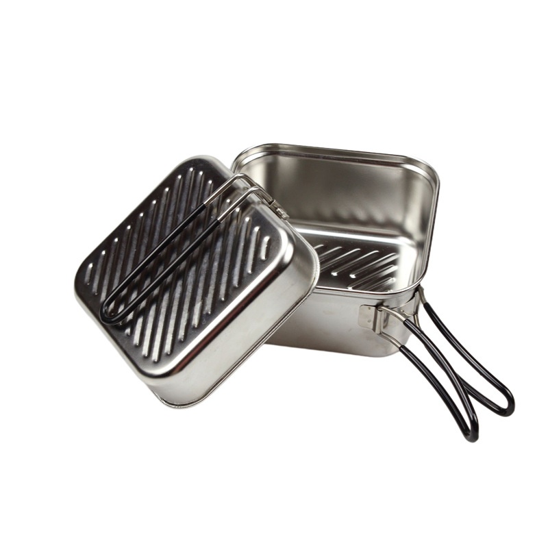 Camping Lightweight Cooking Pot - Outdoor Cooking Stainless Steel Camping Pot