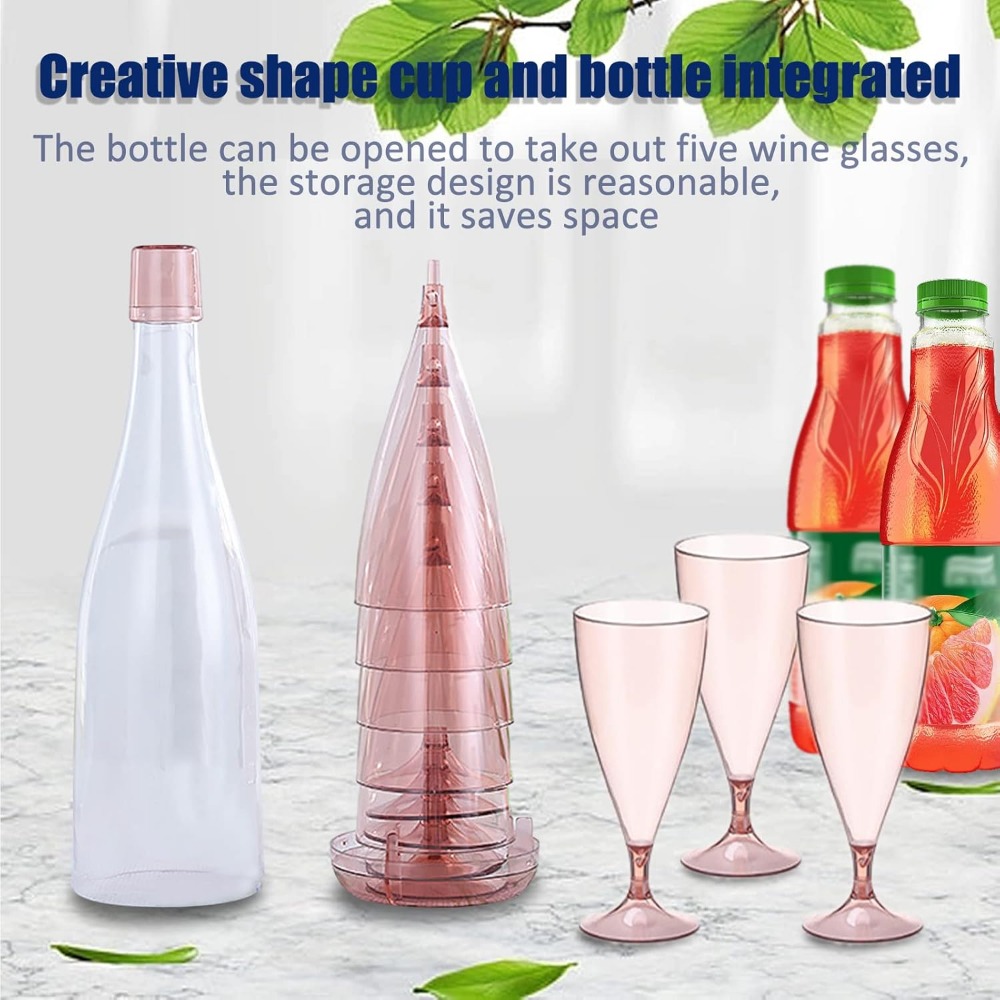 Camping Cooking Utensils Kit - New Plastic Foldable Champagne Wine Glasses