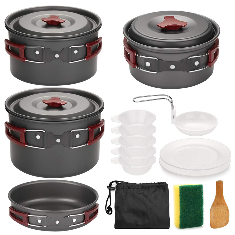Camping Cooking Utensils Kit - Outdoor Camping Cookware Kit Non Stick
