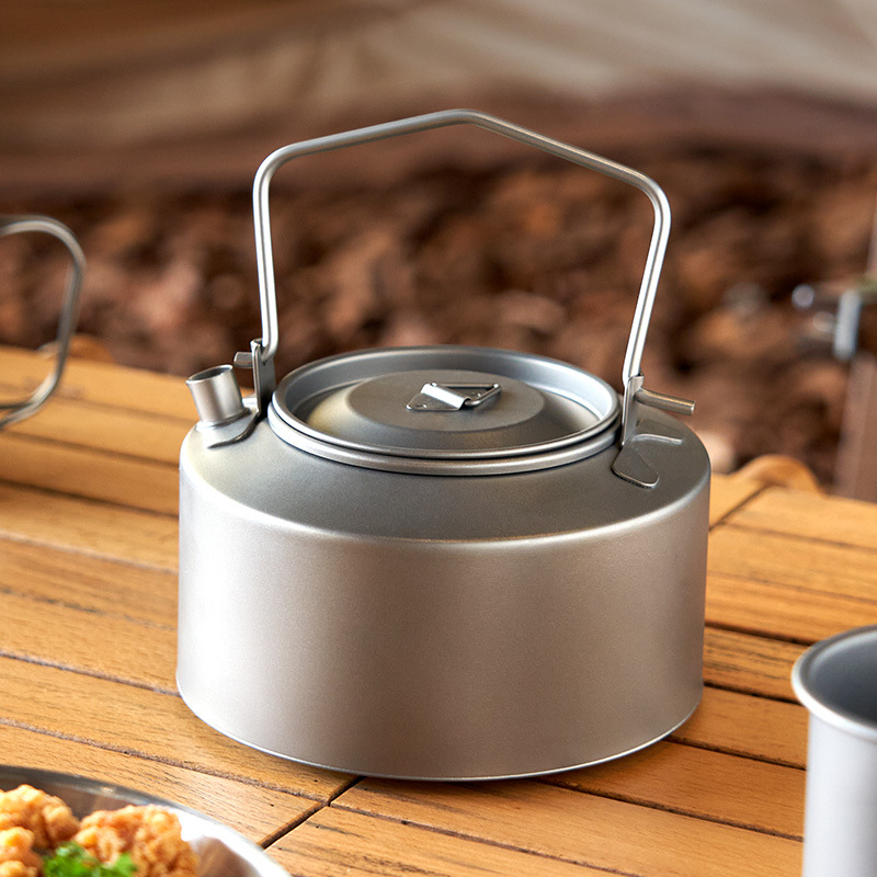Camping Cooking Tool Set - Camping Water Cooking Kettle Titanium Kettle