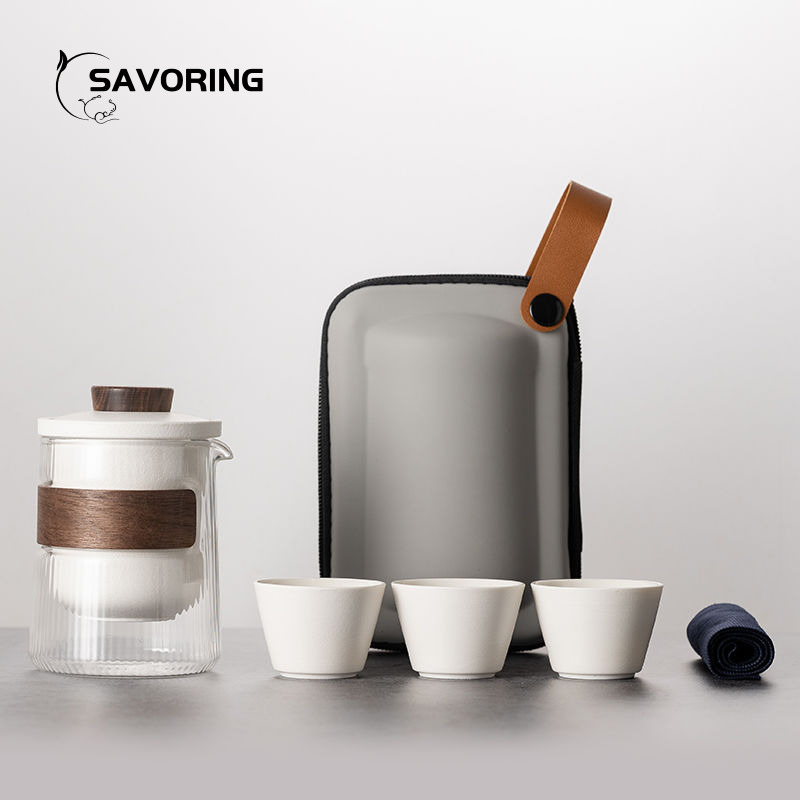 Simple Chinese Ceramic Tea Set - Camping Cooking Bag 评论和价格