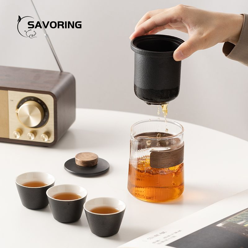 Simple Chinese Ceramic Tea Set - Camping Cooking Bag 评论和价格