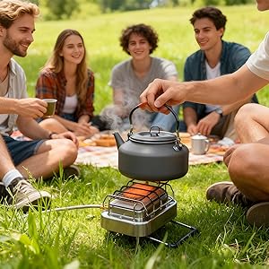 Portable 2 in 1 Camping Heater - Camping Cooking Gas Stove 评论和价格