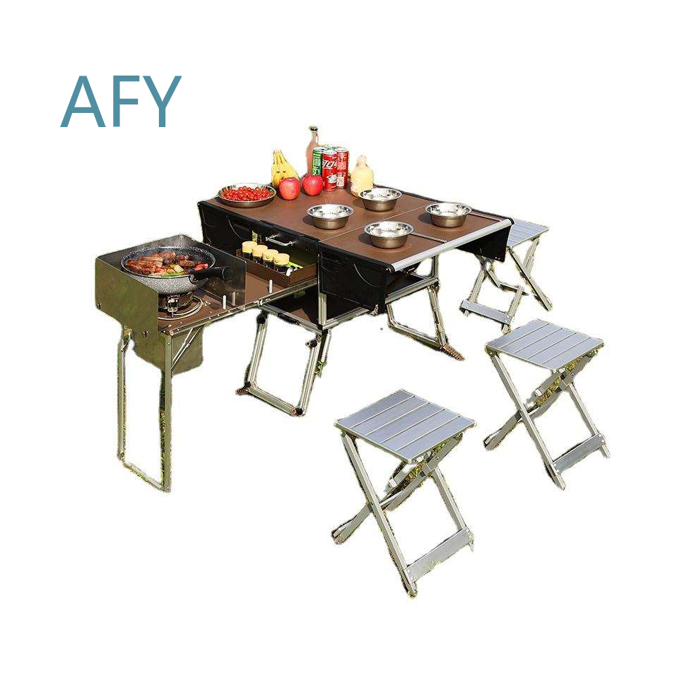 Portable Folding Food Trailer  - Camping Cooking Dining Set 评论和价格