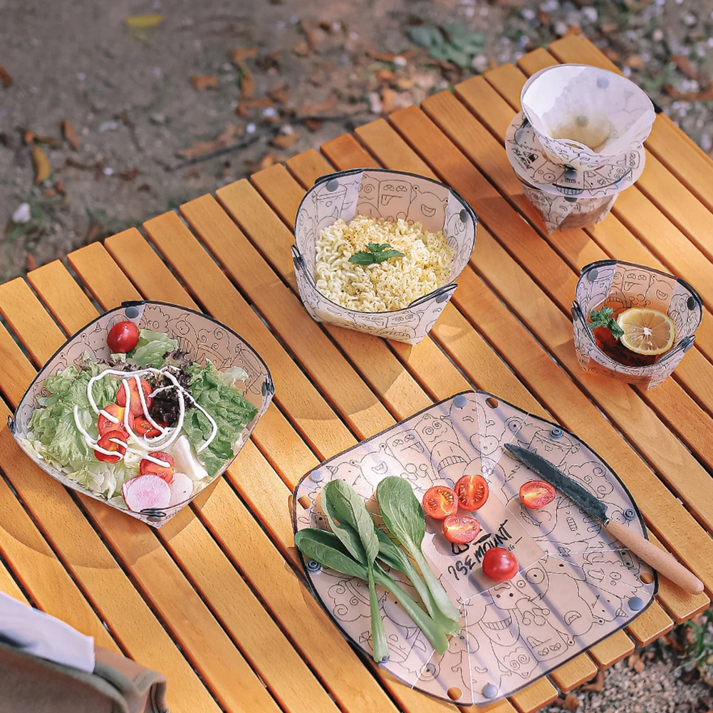 PP Foldable Dinnerware Portabl - Camping Cooking Utensils Kit 评论和价格