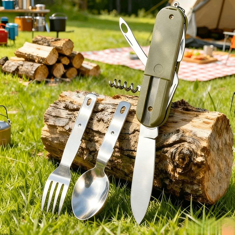 Stainless Steel 7 in 1 Camping - Camping Cooking Knife Set 评论和价格