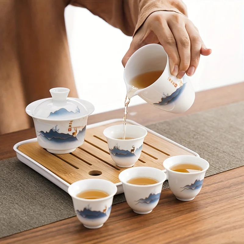 Ceramic Chinese Kung Fu Tea Se - Camping Cooking Utensils Kit 评论和价格
