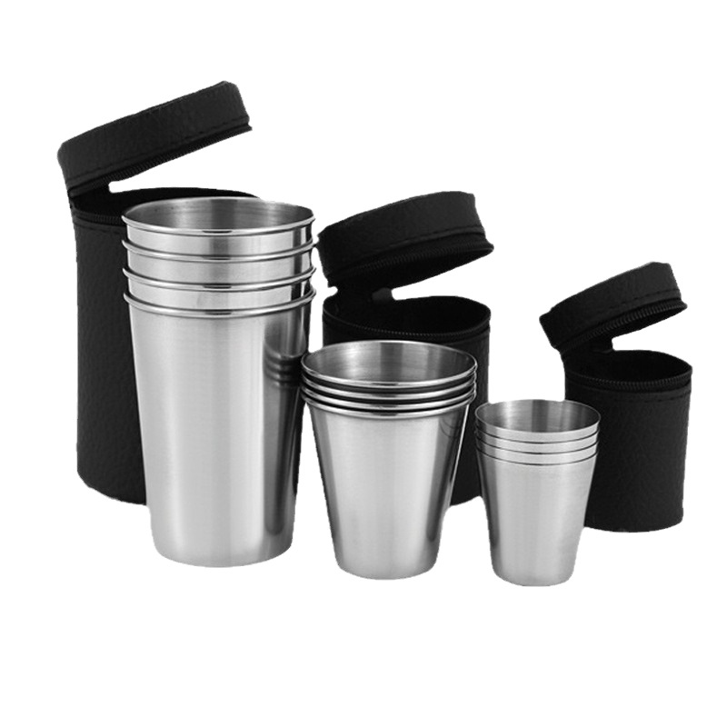 4P Stainless Steel Cups Mini S - Camping Cooking Utensils Kit 评论和价格