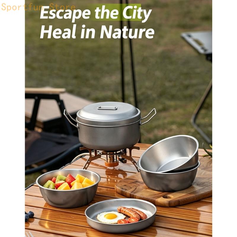Trail Meal Cookware with Metal - Camping Cooking Dining Set 评论和价格