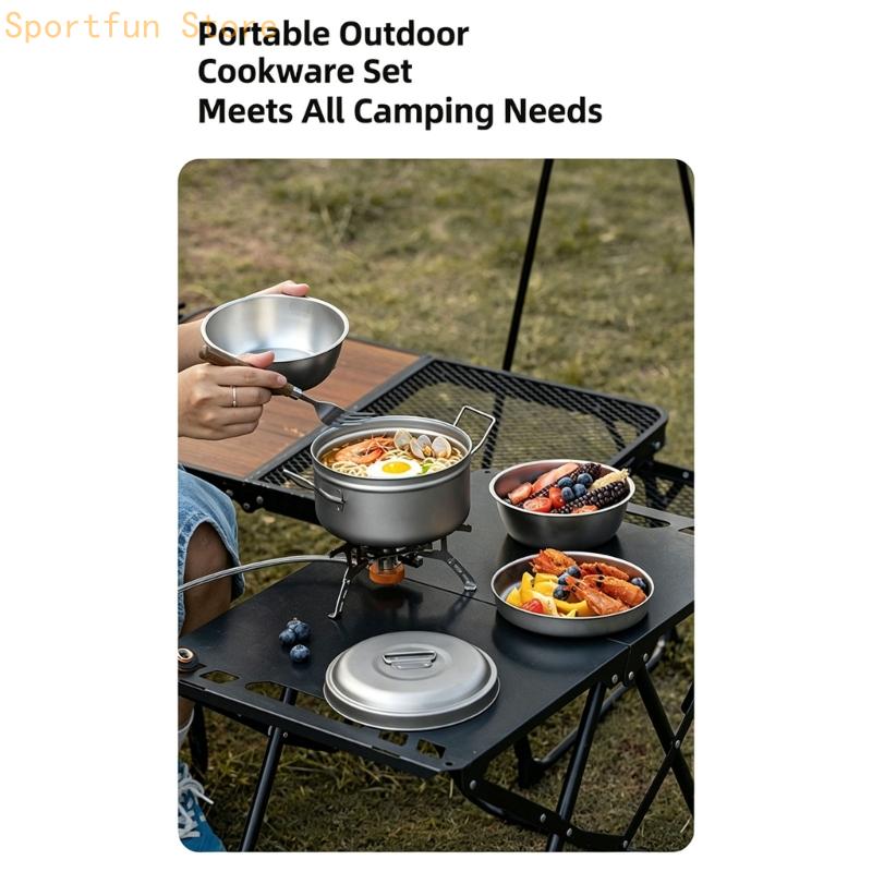 Trail Meal Cookware with Metal - Camping Cooking Dining Set 评论和价格
