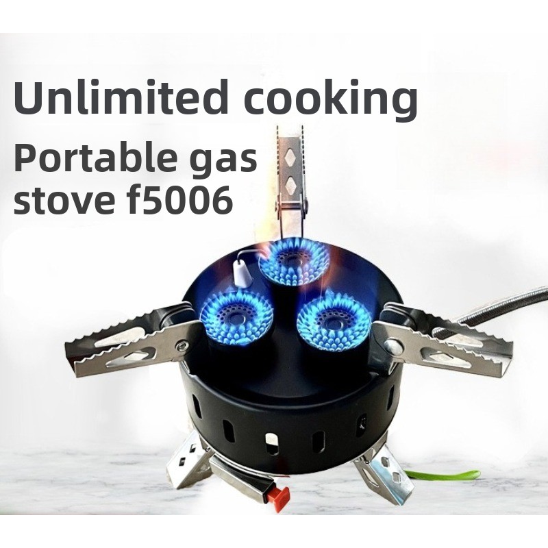 Portable 3 Burner Windproof Bu - Camping Cooking Gas Stove Portable Tool 评论和价格