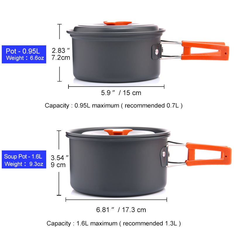 Widesea Camping Outdoor Cookwa - Camping Cooking And Dining Set 评论和价格