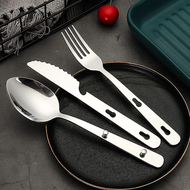 3pcs/set Portable Stainless St - Camping Cooking And Dining Set 评论和价格