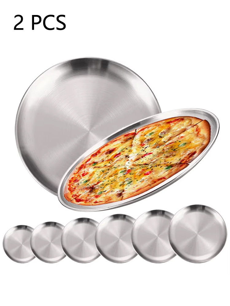 2Pcs Stainless Steels Round Si - Camping Cooking Tray 评论和价格