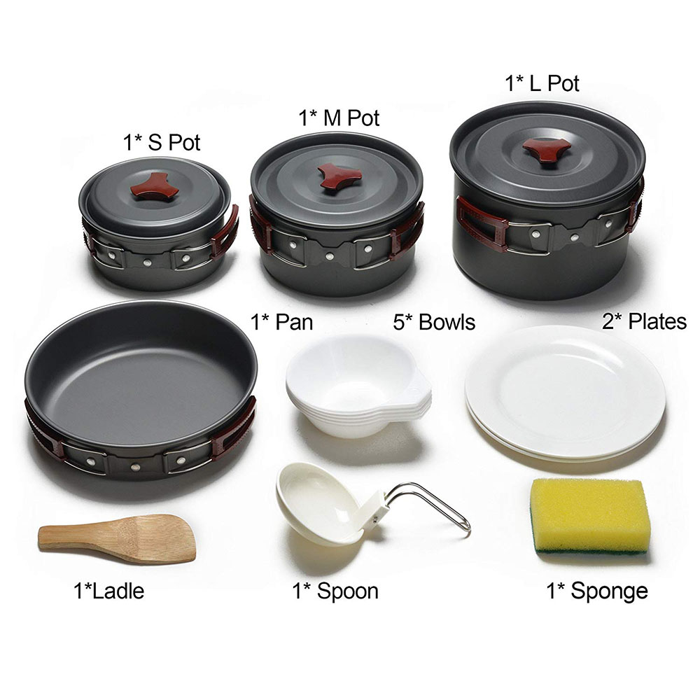 Outdoor Camping Cookware Kit N - Camping Cooking Utensils Kit 评论和价格