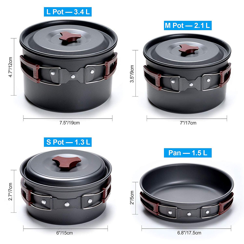 Outdoor Camping Cookware Kit N - Camping Cooking Utensils Kit 评论和价格